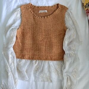 Anthropologie Layered Sweater Vest and Blouse